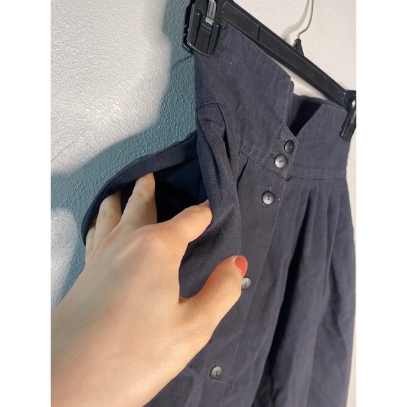 50s VINTAGE Highwaisted Black Circle Skirt - Picture 6 of 9